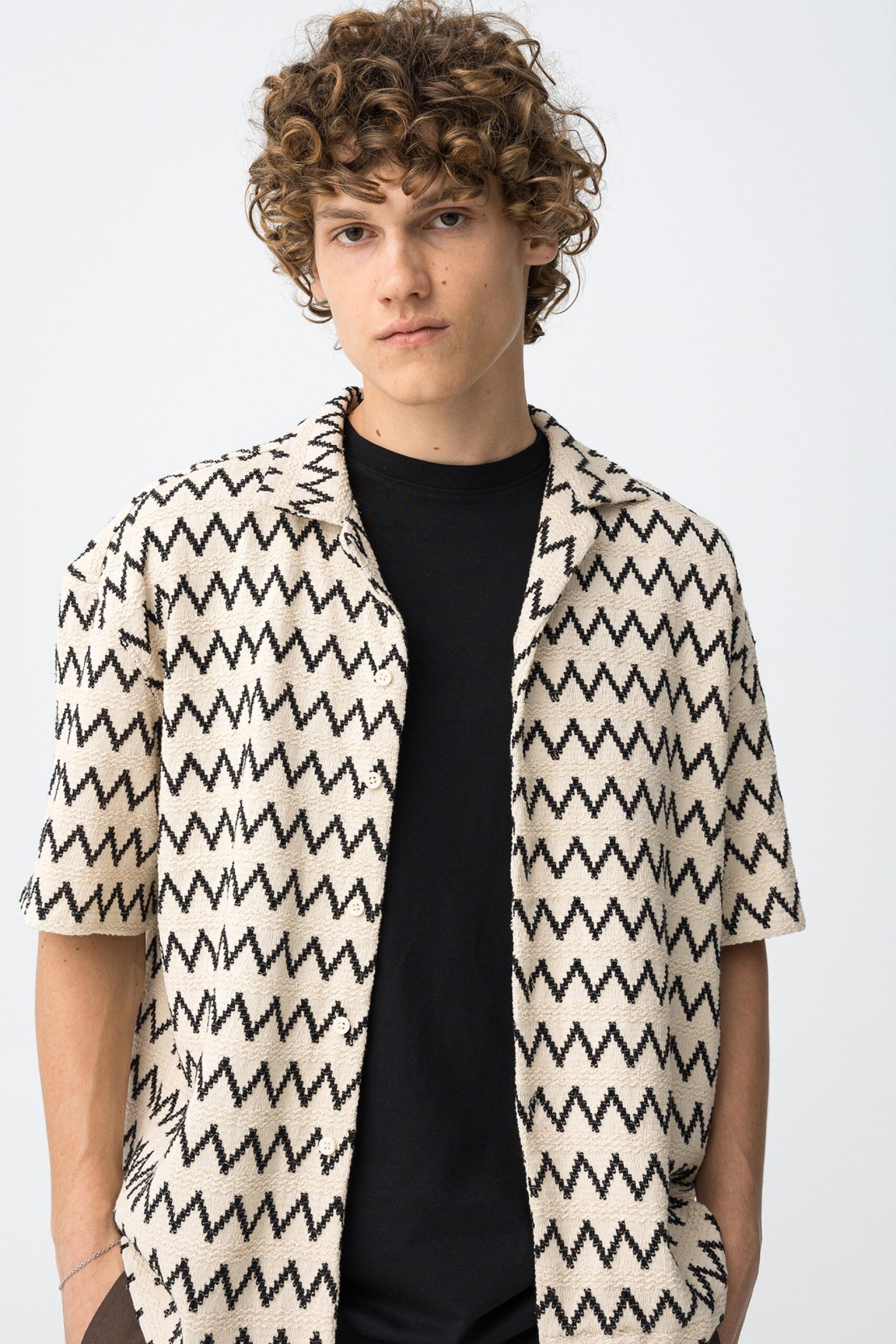 Camisa Upton ZIGZAG Beige - Imagen 2