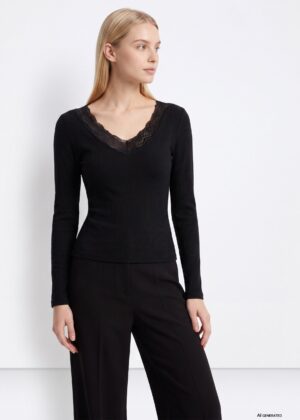 Camiseta canalé ICY negro