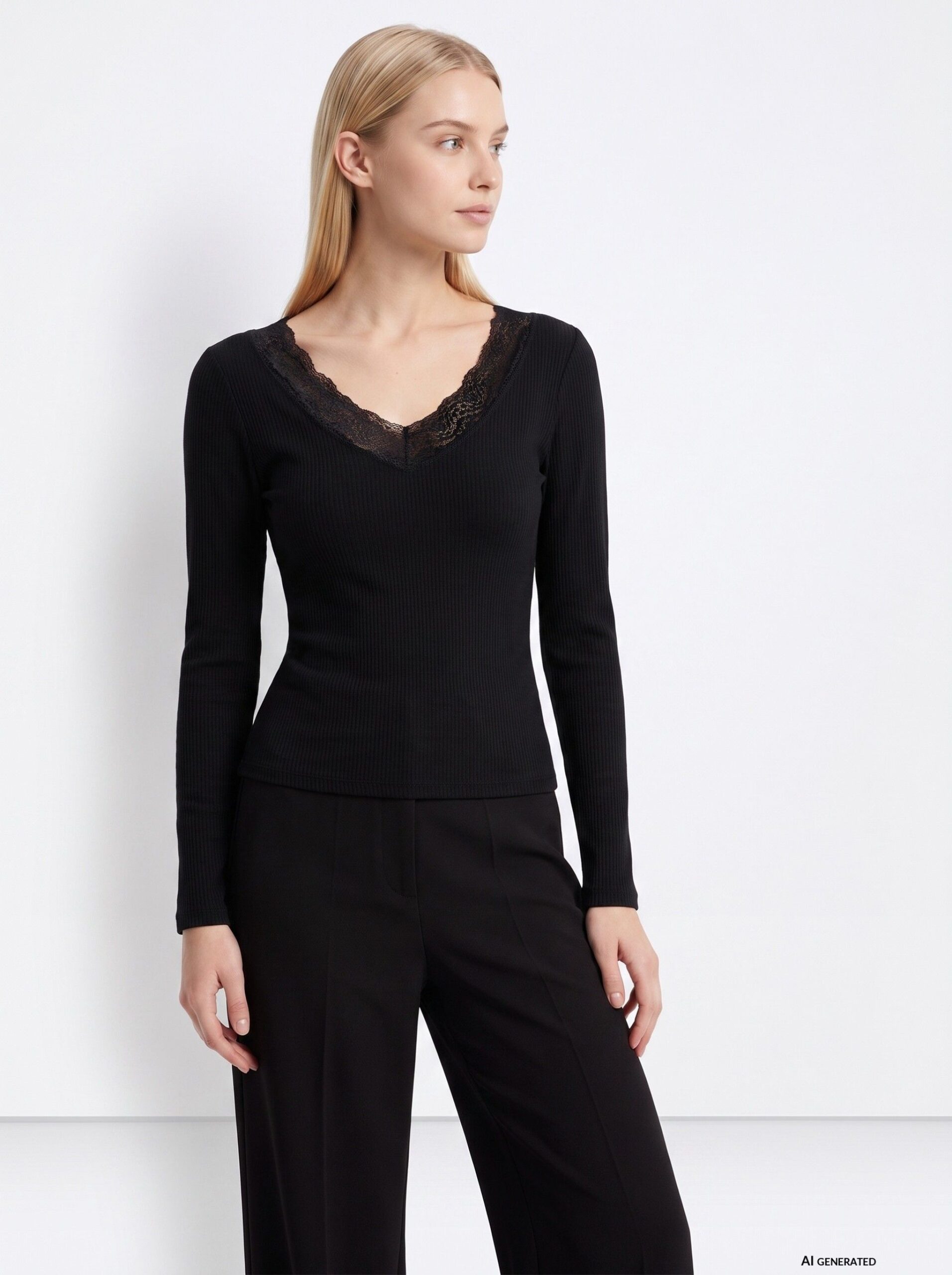 Camiseta canalé ICY negro
